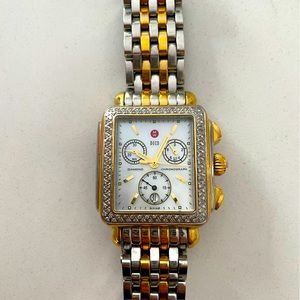 Michele Deco Two-Tone Diamond Bracelet Watch